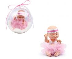 Brigamo ❀ Doll Surprise,süße Mini Baby Puppe mit Flauschiger Felldecke in der Deko Kugel (rosa)