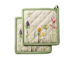 Maison d Hermine Botanical Fresh Satz von 2 Topflappen 20 cm x 20 cm