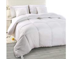 Utopia Bedding Bettdecke - Zudecke 1900g Füllung - Microfaser Antiallergisch für Allergiker - Gesteppte Steppdecke (Weiß, 220 x 240 cm)