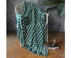 MMHJS Bequeme Strickdecke Imitierte Kaschmirdecke Büro Klimatisiert Mittagspause Decke Mit Fransen Schal Decke