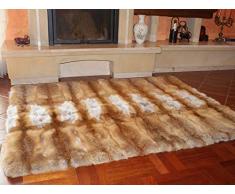 FOX FASHION Pelz Decke Teppich aus echtem Rotfuchs Fell Tagesdecke Felldecke Echtfell Echpelz Rotfuchsfell Fuchs Rot Fuchsfell (130x200 cm)