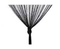 Deichflausen Fadenstore, 100 x 200 cm, Fadengardine, Fadenvorhang, Raumteiler, Gardinen, schwarz