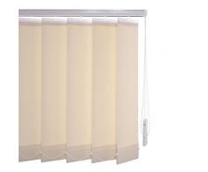 Liedeco Vertikalanlage Lamellenanlage Lamellenvorhang Vertikaljalousie | Lamellenbreite 89 mm | Höhe 180 cm, oder 250 cm | kürzbar | Creme, Cream (220 x 250 cm)