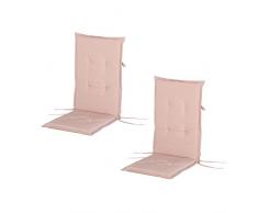 Outsunny Stuhlauflage, 2er Set, Auflage für Gartenstuhl, Sitzkissen mit Rückenlehne, Hochlehner, Polster, Polyester Beige 120 x 48 x 4 cm