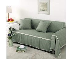 FGA Einfarbige Sofa-Abdeckung, Universal-Sofatuch, Leinenimitat aus Polyester Staubdicht rutschfest All-Inclusive-Sets mit abnehmbarem Stretchbezug Moderner minimalistischer Stil