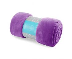 AmeliaHome 39434 Kuscheldecke 220x240 cm violett Decke Microfaser Mikrofaserdecke Fleecedecke Wohndecke Fleece weich sanft kuschelig lila violet lilac Tyler Collection