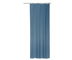 Organza Voile Dekoschal Gardine transparent Vorhang 140x245 cm Kräuselband o Schlaufen #1267 (blau, Kräuselband)