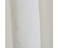 URBANARA Vorhang Fana – 100% reiner Leinen, Vorhangschal mit Tunnelzug – einzelner Schal (140 x 245 cm, Ecru)
