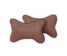 ZqiroLt Kopfstütze Kissen, stilvoll, Kunstleder Autositz Nackenstütze Kissenauflage 1 Paar braun
