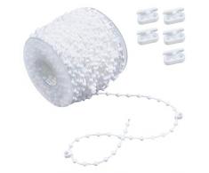 NATUCE 20 M Senkrechte untere Kette, Jalousie Kette für Lamellenvorhang, Vertical Blind Bottom Chain Rollokette mit 5 Stück Kunststoff Ketten Verbinder für 3,5 Zoll/ 89 mm Lamellen