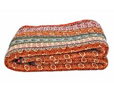 1001 Wohntraum 10265 Red Quilt Y3, Orient Barock, 230 x 250 cm, Vintage Plaid Tagesdecke, Patchwork