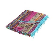 Flickenteppich hangewebt Fleckerlteppich Läufer 90x150cm Chindi Look | 6 Farben (türkis)