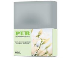 aqua-textil 0010197 Spannbettlaken Jersey Qualität 160g/m² | alle Farben 3 Größen | Mako-Baumwolle | klassisches Jersey Spannbetttuch für 14 - 35 cm Matratzenhöhe | 180 x 200 - 200 x 220 cm silber grau | Serie PUR