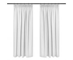 Rollmayer Vorhänge mit Bleistift Kollektion Vivid (Weiß 1, 135x150 cm - BxH) Blickdicht Uni einfarbig Gardinen Schal für Schlafzimmer Kinderzimmer Wohnzimmer