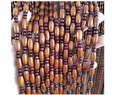 Perlenvorhang Türvorhang Natürlich Holz Türöffnung Vorhang Handgemacht Zuhause Dekoration Eingang Partition Wohnzimmer Schlafzimmer Raumteiler Retro, Anpassen (Color : B, Size : 90 strand-90x180cm)