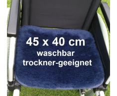 LANAMED 45 x 40 cm - Australische Antidekubitus Rollstuhlauflage 30-80°C waschbar. Druckentlastend, atmungsaktiv und super-bequem. 1900g/m² ultra-dichte Schurwolle = 50% mehr Wolle als ein herkömmliches Antidekubitus-Fell. Wollhöhe