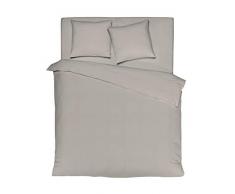 Aminata Premium – Bettwäsche 240x220 cm + 2x Kopfkissen 60% Leinen 40% Baumwolle Knöpfe Knopfleiste in Beige Hellbraun | Made in Europe | einfarbige Leinen Bettwäsche Natur Vintage Bettbezug Übergröße