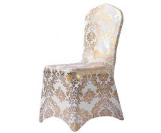 Baiansy Stuhlhusse für Hochzeit, Party, Spandex, Stretch Bankettstuhl, Schonbezüge Gold