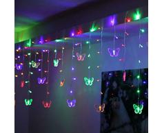 FENSIN LED Lichterketten Schmetterling LED-Fadenvorhang beleuchtet bunte Hochzeits-Kinderzimmer-Dekor-Lampefür Wohnkultur Party Ornament