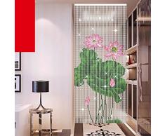 ZYCLSSRV 80 * 180cm Chinesischen Stil Lotus-kristall-perlen,Dekorative tür zeichenfolge Vorhang perlen-A 80x180cm(31x71inch)