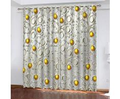 ZLLM Vorhang Blickdicht Ösenschal - 2 Stücke H160Xb140Cm,Dreidimensionale Goldene Perlengardinen,Mit Ösen Verdunkelungsvorhang Kinderzimmer Blickdichte Vorhänge