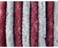 Moritz Flauschvorhang aus Chenille 100 x 200 cm Bordeauxrot grau Türvorhang als Fliegenschutz Insektenschutz für Camping Wohnwagen