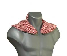 Nackenhörnchen mit Stehkragen rot-weiß | Kirschkernkissen | Nackenkissen Wärmekissen - Ein sehr wohliger Nackenwärmer