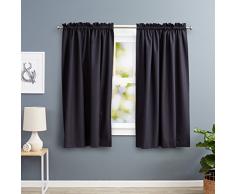 AmazonBasics wärmeisolierender Verdunkelungsvorhang, 2 Stück, 168 x 137cm (BxL), Schwarz
