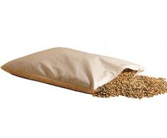 Natur Bio Dinkelkissen 40 x 40 cm mit Reißverschluss - staubdichte Baumwoll Kissenhülle (Kissen-Inlett) - mit Dinkelspelz/Dinkelspreu Füllung