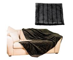 Wilson Gabor Sofadecke: Elegante Webpelz-Decke Nerz 200 x 150 cm, braun (Pelzdecke)