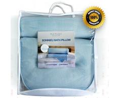 Bonnieu Luxus Badewannenkissen aus der Blue Coast Collection für die Badewanne und den Spa! Starke Saugnäpfe und optimaler Halt für Nacken und Schultern. Ideal für alle Badewannen, Whirlpools und Hottubs! Weiche Textilfasern,