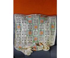 Häkeldecke Granny Square Zierdecke Tagesdecke Bettüberwurf Decke Weihnachtsgeschenk 160cm x108cm