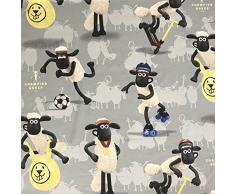 Lizenzprodukt Shaun das Schaf grau Neuheit Premium Grade 100% Baumwolle feines Gewebe Kinder Vorhang Betten Stoff 140 cm breit, Meterware,