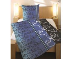 DRULINE Blue Black schöne BETTWÄSCHEGARNITUR 2 TLG Polyester 135x200 cm Mikrofaser NEU