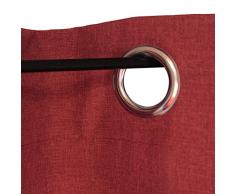 Haus und Deko Gardine 145x240 cm Struktur Leinen-Optik Vorhang mit Metall-Ösen Übergardine Ösenvorhang Blickdicht Uni Bordeaux Rot