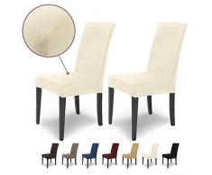 SCHEFFLER-Home Stretch Stuhlhusse Mia | 2er Set elastische Stuhlabdeckungen | Stuhlhussen Schwingstühle | Mikrofaser Spannbezug mit Gummizug | Elegante Stuhlbezüge