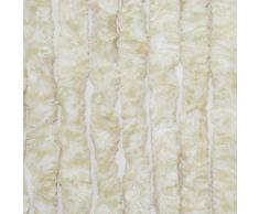 Türvorhang 90x200cm Fliegenschutz Camping Flauschvorhang Chenille Vorhang Balkontür Wohnwagen Tür Balkon Terrassentür Chenillevorhang Creme-Weiß Türen Insektenschutz Campingvorhang Fadenvorhang