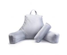 Milliard Lesekissen/Stützkissen mit Füllung aus Geschreddertem Memory-Schaumstoff - Abnehmbare Nackenrolle, Waschbarer Bezug (61 x 41 cm Sitzkissen)