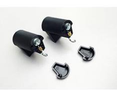 KLEMMFLEX Klemmträger HFX mit Haken für Bambusrollo, -rollup mit Dreieck-Ösen zur Montage direkt auf den Fensterflügel ihres PVC-/Kunststofffensters - Farbe: schwarz - OHNE BOHREN - 1 Paar = 2 Stück