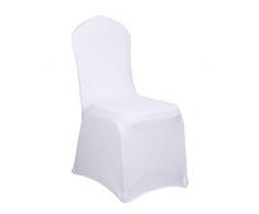 LARS360 Weiß Stuhl Husse Schleifenband Stuhlbezüge Stuhlhussen Stretch Acelectronic Stuhlüberzug Moderne Stuhl Abdeckung für Hochzeiten und Feiern (10 Stück Stuhlhussen)
