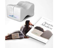 Von Medizinern entwickeltes Kniekissen - Orthopädischer Memory-Foam-Keil für Seitenschläfer, Ischias, Schmerzen im unteren Rückenbereich- Beinkissen für Seitenschläfer - inklusive ärztliches Handbuchs