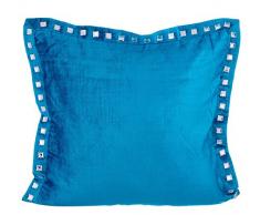Blau Kissenbezüge 40 x 40 cm, Samt Kissenbezug, handgemachte Dekokissenbezug Türkisblau - Turquoise Blue Crystal Palace