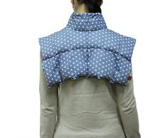 Wärmekissen mit Kragen für Nacken und Schultern - Körnerkissen zum Erwärmen - Natürliches Getreidekissen mit Multi-Kammersystem (stern grau)