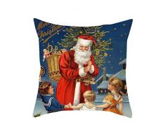 About1988 Kissenbezug Weihnachten, Kissenbezug Hülle 45 x 45 cm mit weihnachtlichen Motiven Weihnachten Deko Kissenbezug Baumwolle Leinen Drucken Kissen Kissenbezüge, Sofa Bett Auto Home Decor (D)