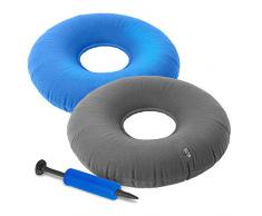 2 Orthopädisches Sitzkissen - für Hämorrhoiden & Rückenschmerzen - Anti Dekubitus Kissen, Donut Sitzring - Aufblasbar - Steißbein Schmerzlinderung, Geburt, Schwangerschaft, zu Hause, Auto & Büro