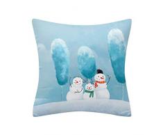 Floweworld Weihnachten Schneemann Kissenbezüge Karikaturdruck Sofakissen Fall Dekokissen Abdeckung 18x18 Zoll Ohne Kern Dekoration Kissenbezug