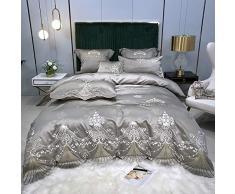 FACAI Bettwäsche 220x240cm, Bettwäsche-Set Baumwolle In Voller Größe King-Size-Baumwoll-seiden-Baumwoll-Sets Bettbezüge Doppelbett-bettbezug Flaches Blatt Weiche Seidige