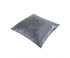 Homescapes Luxus Samt Kissen Bezug Quadrat grau Zierkissen für Sofa oder Bett 60 x 60 cm