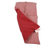 Textil FreWe Körnerkissen Baumwolle/Verschiedene Designs/ca. 34x17 cm / 4 Kammern/rot-beige kariert/rot