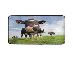 Vipsa Kuh-Teppich, rechteckig, Polyester, rutschfest, 99 x 51 cm